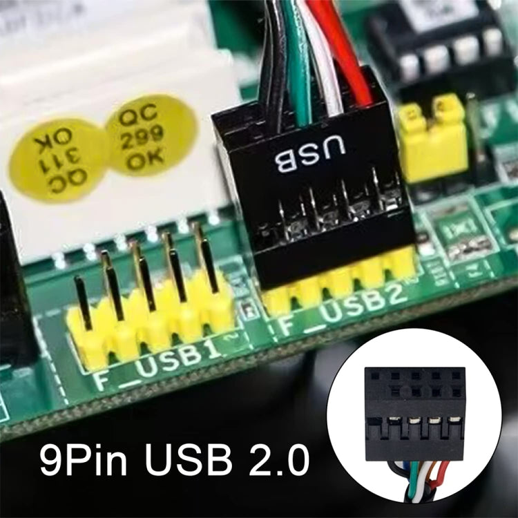 كابل محول USB 2.0 9 دبابيس أنثى للوحة الأم إلى USB 3.0 19 دبابيس ذكر، الطول: 15 سم، 9 دبابيس أنثى إلى 19 دبابيس ذكر