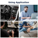 كابل USB صغير 5 دبابيس إلى USB 2.0 AM ملفوف / كابل نابض، الطول: 25 سم (يمكن تمديده حتى 80 سم)، USB صغير إلى USB AM، الطول: 80 سم