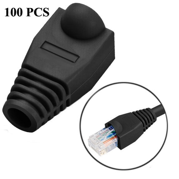 أغطية واقية لأطراف كابل الشبكة RJ45، أسود (100 قطعة في عبوة واحدة، السعر للـ 100 قطعة)، 100 قطعة أسود، 100 قطعة أحمر، 100 قطعة أزرق، 100 قطعة أبيض، 100 قطعة أخضر، 100 قطعة رمادي، 100 قطعة أصفر