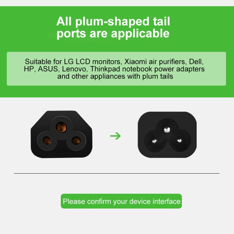 3 Prong Style US Notebook Power Cord, Cable Length: 1.5m, US Plug, Length:1.5m