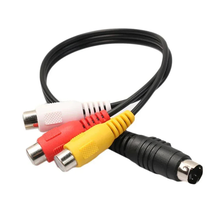 محول كابل أنثى 4 دبابيس S-Video إلى RCA AV، الطول: 20سم، S-Video إلى AV 3RCA أنثى