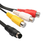 محول كابل أنثى 4 دبابيس S-Video إلى RCA AV، الطول: 20سم، S-Video إلى AV 3RCA أنثى