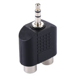 RCA Female to 3.5mm Male Jack Audio Y Adapter, 2 RCA(AV) Female to 3.5mm