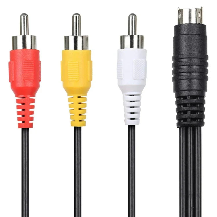 كابل محول ذكر 4 دبابيس S-Video إلى 3 RCA AV للتلفاز، الطول: 1.5م، S-Video إلى AV 3RCA ذكر