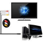 كابل محول ذكر 4 دبابيس S-Video إلى 3 RCA AV للتلفاز، الطول: 1.5م، S-Video إلى AV 3RCA ذكر