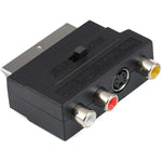 كابل SCART ذكر إلى أنثى مع مآخذ AV مركبة + S-Video، منفذ AV + S-Video ذهبي