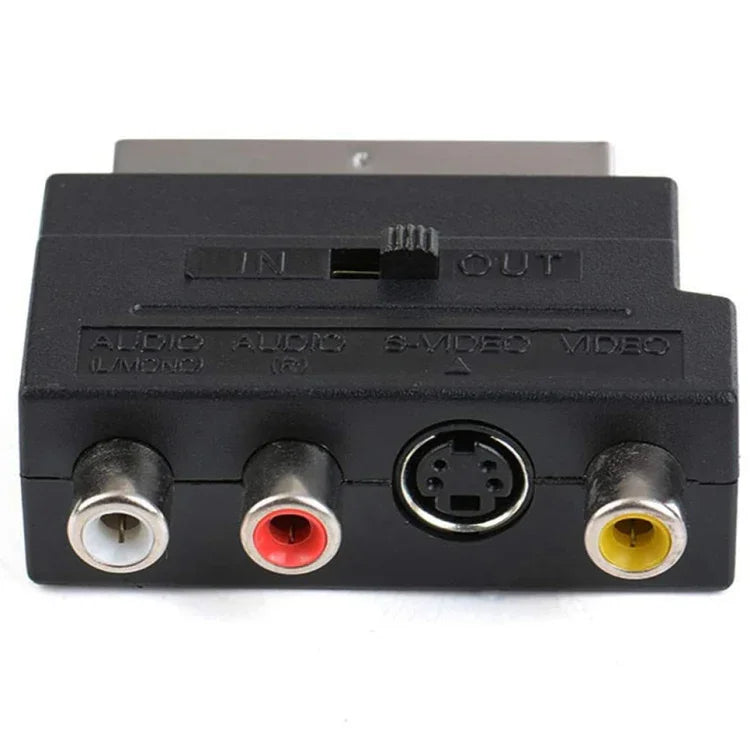 كابل SCART ذكر إلى أنثى مع مآخذ AV مركبة + S-Video، منفذ AV + S-Video ذهبي