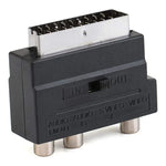 كابل SCART ذكر إلى أنثى مع مآخذ AV مركبة + S-Video، منفذ AV + S-Video ذهبي