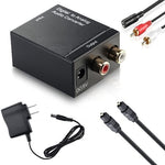 محول صوت RCA تماثلي إلى بصري رقمي Toslink (أسود)، 2 RCA إلى Spdif+Coaxial