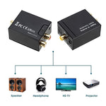 محول صوت RCA تماثلي إلى بصري رقمي Toslink (أسود)، 2 RCA إلى Spdif+Coaxial