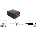 محول صوت RCA تماثلي إلى بصري رقمي Toslink (أسود)، 2 RCA إلى Spdif+Coaxial