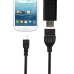 محول USB A أنثى إلى Micro USB 5 دبابيس ذكر بطول 10 سم مع OTG