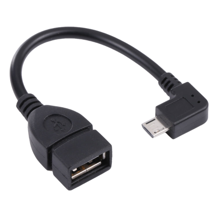 كابل محول USB 2.0 AF إلى Micro USB ذكر بزاوية 90 درجة مع وظيفة OTG لأجهزة جالاكسي / نوكيا / LG / بلاك بيري / HTC One X / أمازون كيندل / سوني إكسبيريا وغيرها (40 سم)