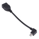 كابل محول USB 2.0 AF إلى Micro USB ذكر بزاوية 90 درجة مع وظيفة OTG لأجهزة جالاكسي / نوكيا / LG / بلاك بيري / HTC One X / أمازون كيندل / سوني إكسبيريا وغيرها (40 سم)
