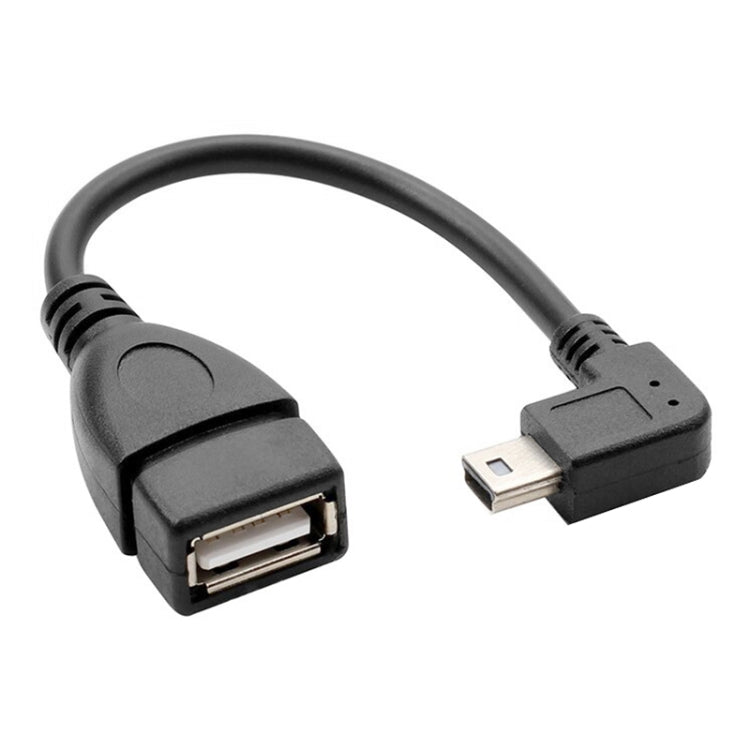 كابل محول USB صغير بزاوية 90 درجة من USB ذكر إلى USB 2.0 AF مع وظيفة OTG، الطول: 13 سم، زاوية يمين، 13 سم