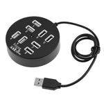 موزع USB 2.0 محمول عالي السرعة بثمانية منافذ، الطول: 60 سم، موزع USB 2.0 دائري بثمانية منافذ لتوسيع اللابتوب والكمبيوتر المحمول، يدعم قرص صلب محمول 1 تيرابايت، دائري (أبيض)، دائري (أسود)