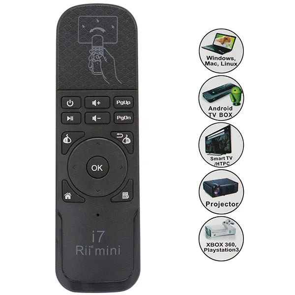 لوحة مفاتيح تحكم جوي لاسلكية Rii i7 صغيرة لأجهزة HTPC / صندوق تلفاز أندرويد / Xbox360، Rii i7