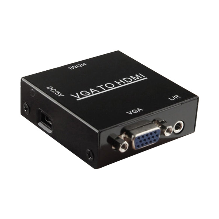 صندوق مقياس HDMI Mini VGA إلى HDMI بدقة HD 1080P مع محول صوت وفيديو رقمي للكمبيوتر / التلفاز عالي الدقة، HD 1080P