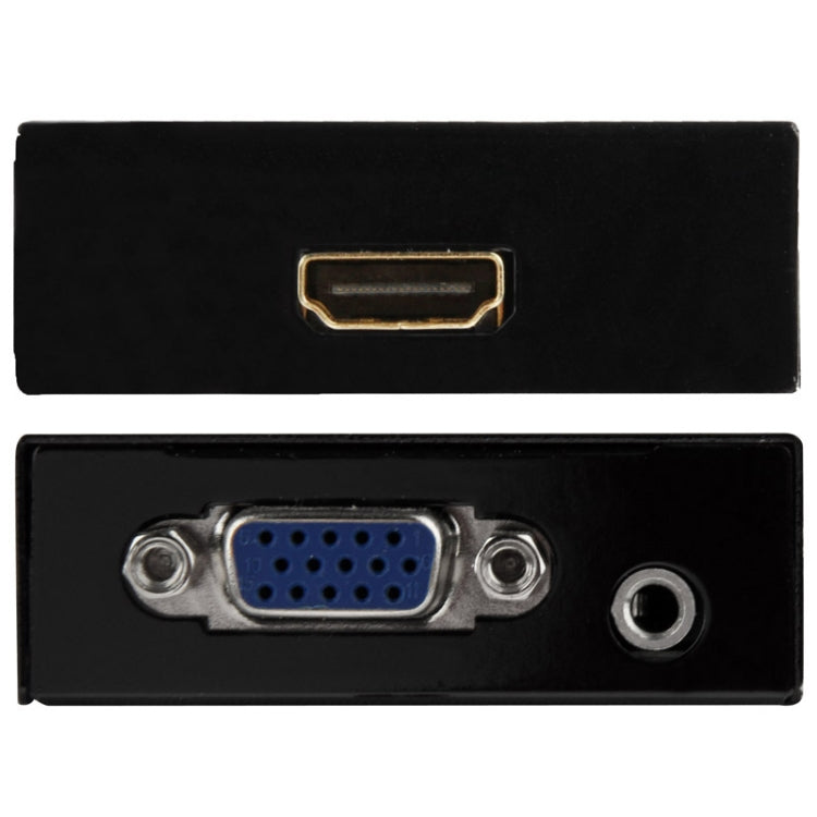 صندوق مقياس HDMI Mini VGA إلى HDMI بدقة HD 1080P مع محول صوت وفيديو رقمي للكمبيوتر / التلفاز عالي الدقة، HD 1080P