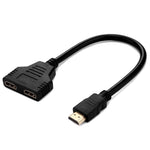 كابل محول مقسم HDMI بطول 30 سم من منفذ ذكر 1080P HDMI إلى منفذين أنثى، 1 إلى 2