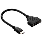 كابل محول مقسم HDMI بطول 30 سم من منفذ ذكر 1080P HDMI إلى منفذين أنثى، 1 إلى 2