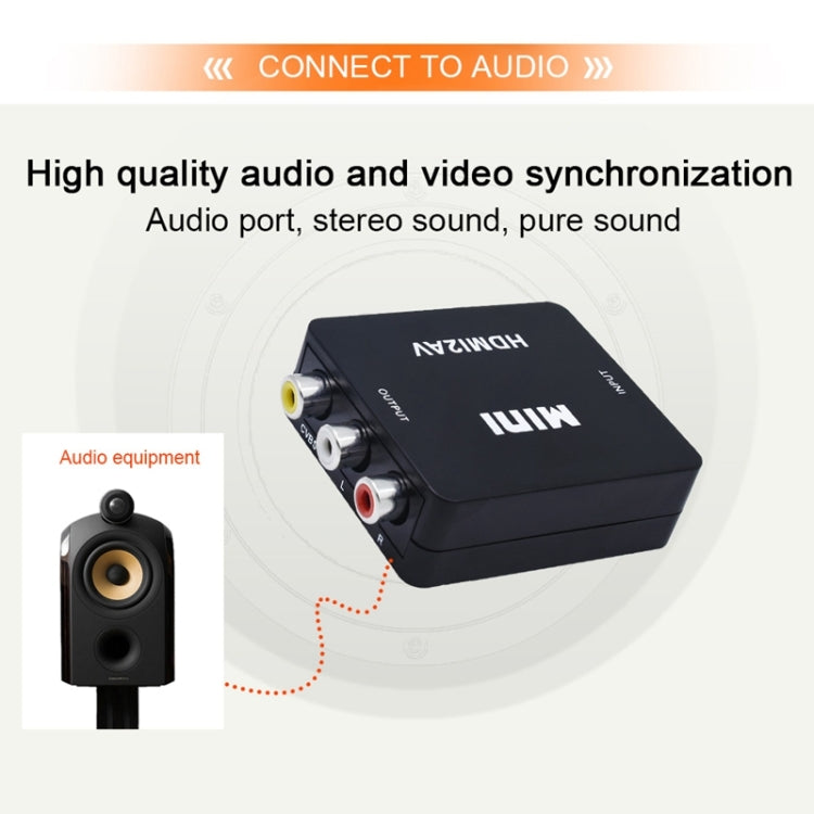 محول فيديو صغير VK-126 بدقة HD من HDMI إلى AV/CVBS، HDMI إلى AV/CVBS
