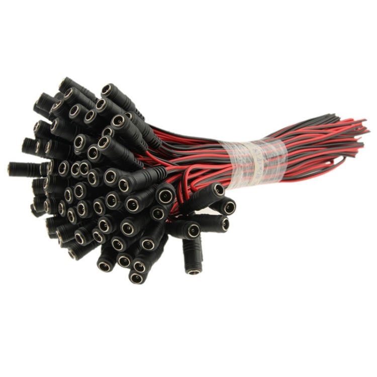 100 PCS 5.5 x 2.1mm DC Power Female Barrel Connector Adaptor for LED Light Controller, Length: 30cm