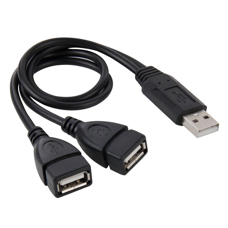 كابل محول USB 2.0 ذكر إلى 2 منفذ USB أنثى مزدوج للكمبيوتر / اللابتوب، الطول: حوالي 30 سم، USB 2.0 AM إلى 2 USB 2.0 AF