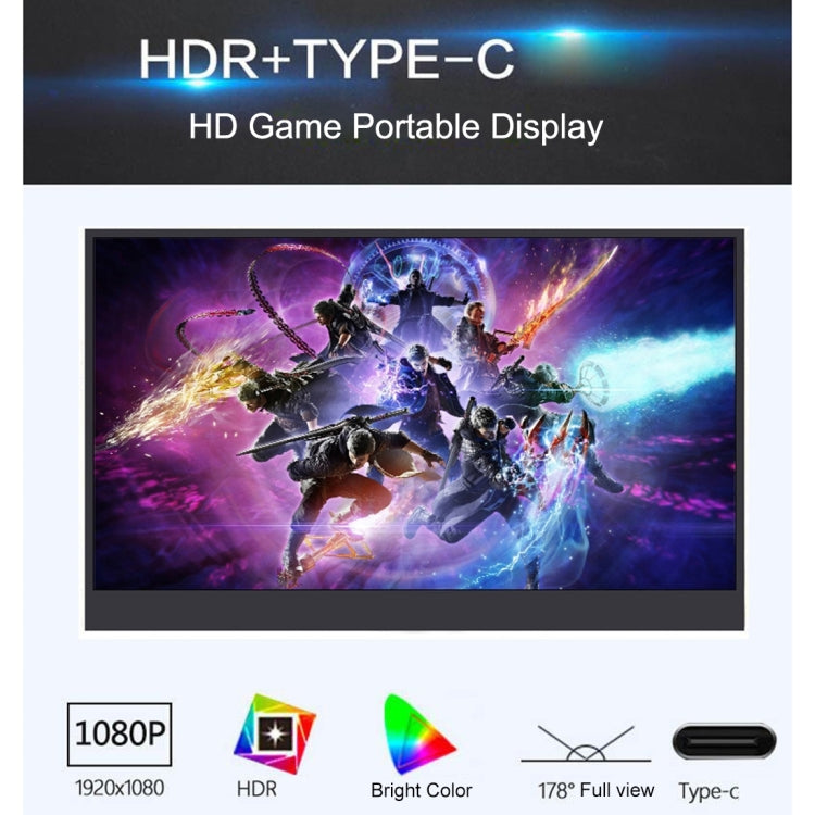 شاشة LED محمولة مقاس 15.6 بوصة بدقة 1080P تدعم HDR، 15.6 بوصة 1080P