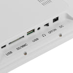 إطار صور رقمي متعدد الوسائط بشاشة LED مقاس 12 بوصة مع حامل ومشغل موسيقى وأفلام، يدعم إدخال بطاقة USB / SD / Micro SD / MMC / MS / XD