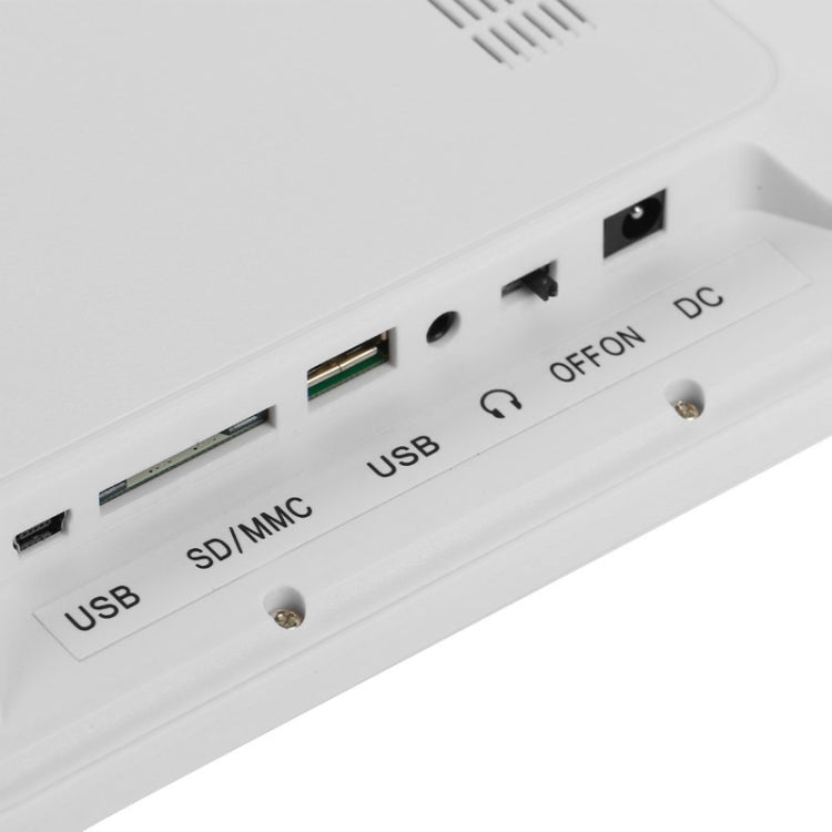 إطار صور رقمي بشاشة LED عريضة مقاس 13 بوصة بدقة 1024 × 768 / 16:9 مع حامل وجهاز تحكم عن بعد، يدعم SD / MicroSD / MMC / MS / XD / USB فلاش ديسك، 13 بوصة