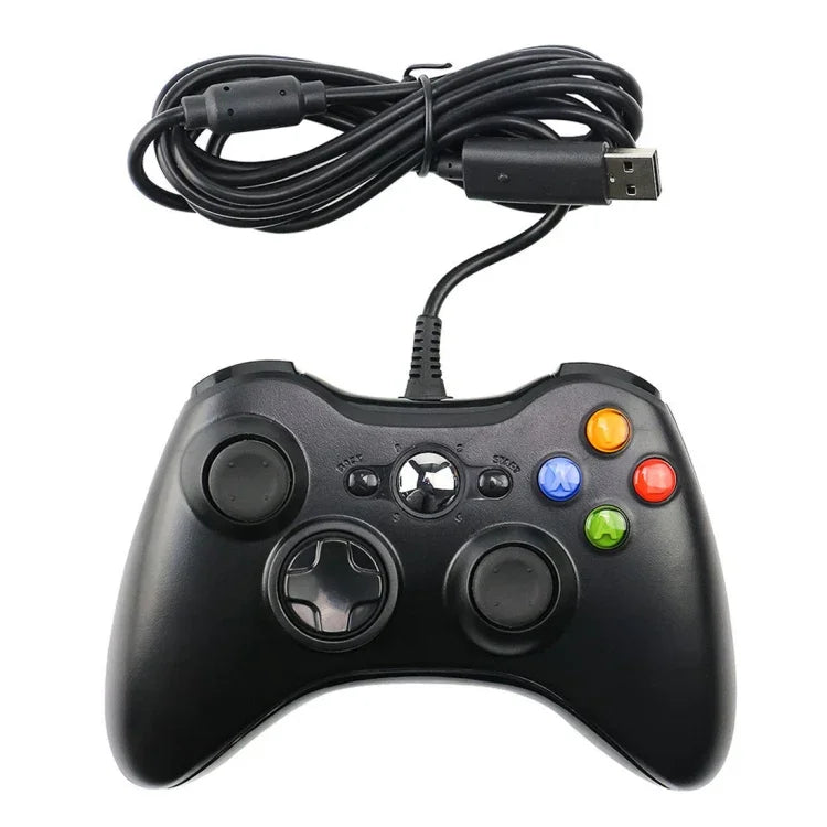 يد تحكم سلكية USB 2.0 لجهاز XBOX360، توصيل وتشغيل، طول الكابل: 2.5 م، لـ XBOX360، لـ XBOX360 (أسود)
