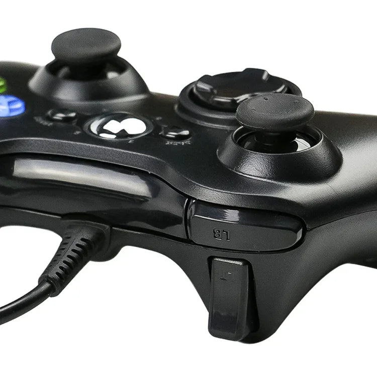 يد تحكم سلكية USB 2.0 لجهاز XBOX360، توصيل وتشغيل، طول الكابل: 2.5 م، لـ XBOX360، لـ XBOX360 (أسود)