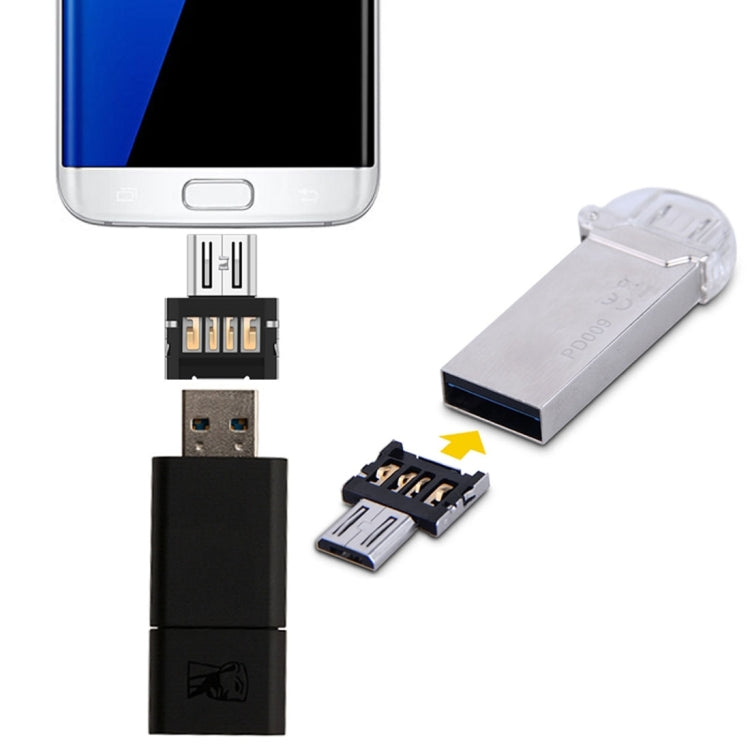 قارئ ذاكرة USB صغير على نمط أندرويد مع منفذ Micro USB OTG