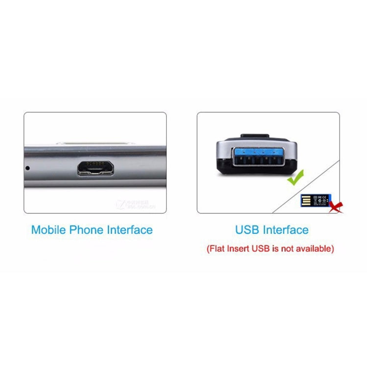 قارئ ذاكرة USB صغير على نمط أندرويد مع منفذ Micro USB OTG