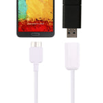 كابل محول OTG بطول 21 سم من Micro USB 3.0 ذكر إلى USB 2.0 أنثى