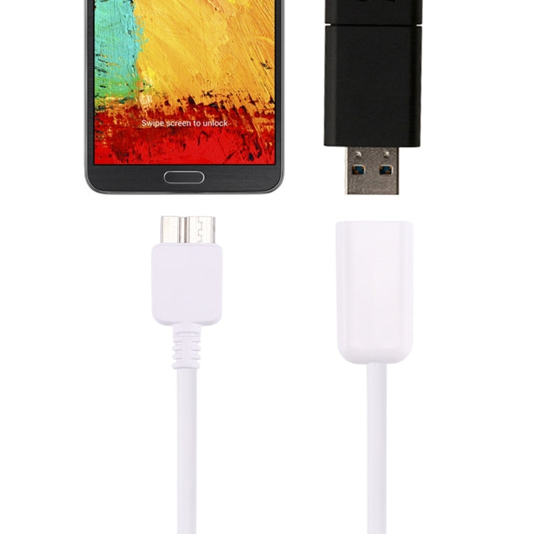 كابل محول OTG بطول 21 سم من Micro USB 3.0 ذكر إلى USB 2.0 أنثى