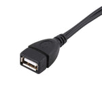 كابل USB 2.0 AF إلى Micro-B + USB 2.0 OTG لجالاكسي نوت III / N9000، مع طاقة، الطول: 24 سم (أسود)