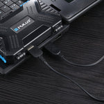 كابل USB 2.0 AF إلى Micro-B + USB 2.0 OTG لجالاكسي نوت III / N9000، مع طاقة، الطول: 24 سم (أسود)