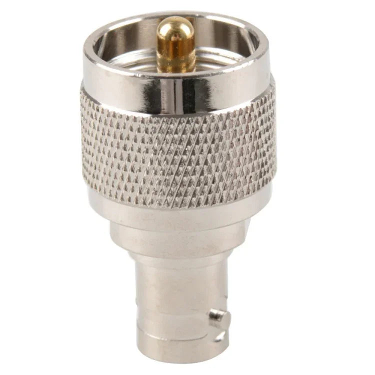 محول موصل ذكر UHF UG-273 إلى موصل أنثى BNC مطلي بالنيكل، من ذكر UHF إلى أنثى BNC