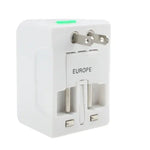 محول طاقة عالمي للسفر US / EU / AU / UK مع مقبس شاحن USB، مع منفذ USB