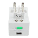 محول طاقة عالمي للسفر US / EU / AU / UK مع مقبس شاحن USB، مع منفذ USB
