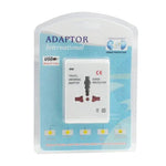 محول طاقة عالمي للسفر US / EU / AU / UK مع مقبس شاحن USB، مع منفذ USB
