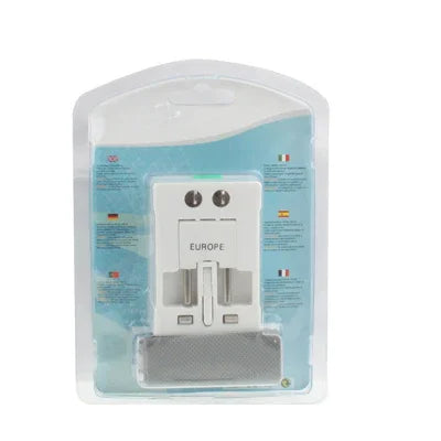 محول طاقة عالمي للسفر US / EU / AU / UK مع مقبس شاحن USB، مع منفذ USB