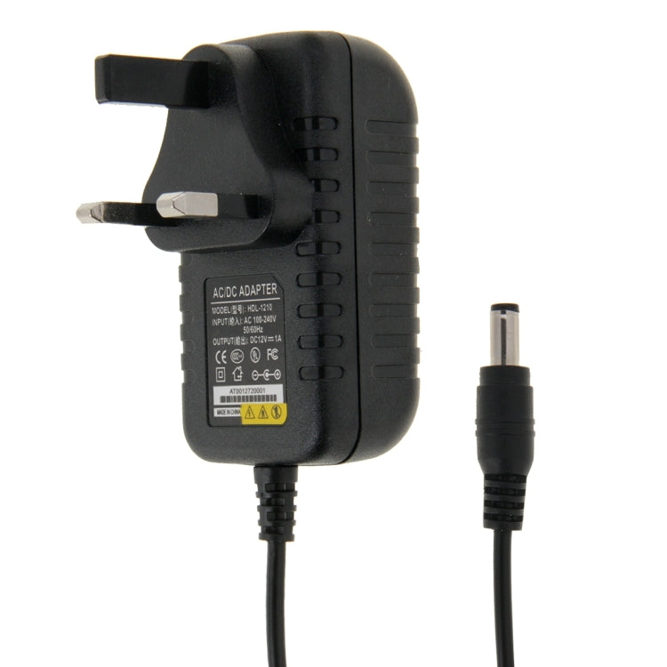 محول طاقة بمقبس المملكة المتحدة AC 100-240V إلى DC 12V 1A، رؤوس: 5.5 × 2.1 مم، طول الكابل: حوالي 90 سم، DC 12V 1A، مقبس المملكة المتحدة