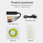 صانع DVD USB 2.0 لالتقاط وتحرير الفيديو (Easy CAP)، يدعم تنسيق ضغط MPEG-1/MPEG-2، شريحة: MA2106، DC60، شريحة MA2106، شريحة EM2860