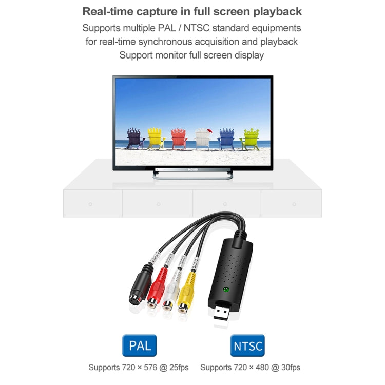 صانع DVD USB 2.0 لالتقاط وتحرير الفيديو (Easy CAP)، يدعم تنسيق ضغط MPEG-1/MPEG-2، شريحة: MA2106، DC60، شريحة MA2106، شريحة EM2860