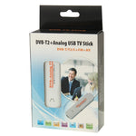 عصا تلفاز رقمية صغيرة USB 2.0 مزدوجة الوحدة DVB تناظرية، تدعم FM + AV + DVB-T / T2 / C، DVB-T/T2/C