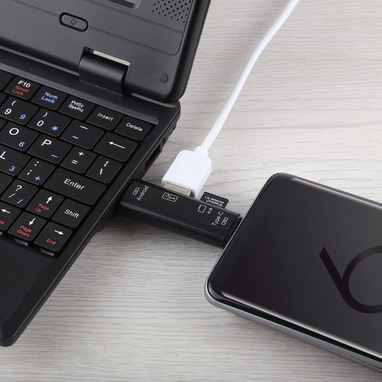 محول قارئ بطاقات 3 في 1 D-188 من TF وUSB إلى Micro USB وType-C OTG