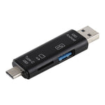 محول قارئ بطاقات 3 في 1 D-188 من TF وUSB إلى Micro USB وType-C OTG